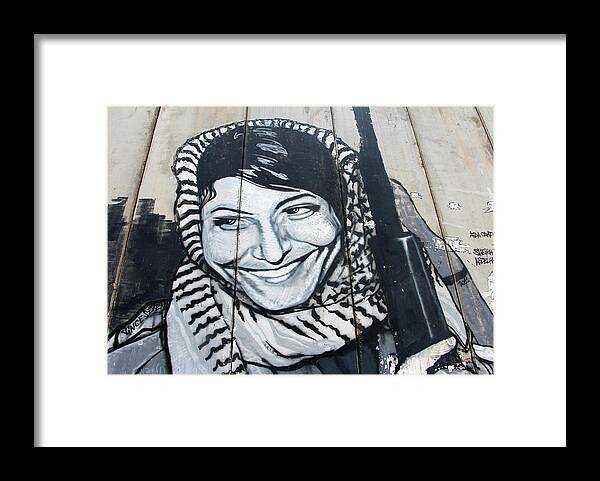 Apartheid Wall Framed Print featuring the painting Leila Khaled #2 by Munir Alawi