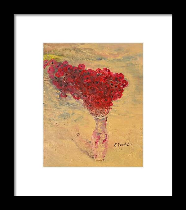 Poppies Framed Print featuring the painting Lest We Forget by Evelina Popilian