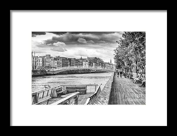 Dublin Framed Print featuring the photograph Liffey Boardwalk Dublin #1 by Jim Orr