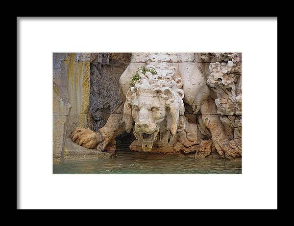 Bernini Framed Print featuring the photograph Lion In The Fountain by JAMART Photography