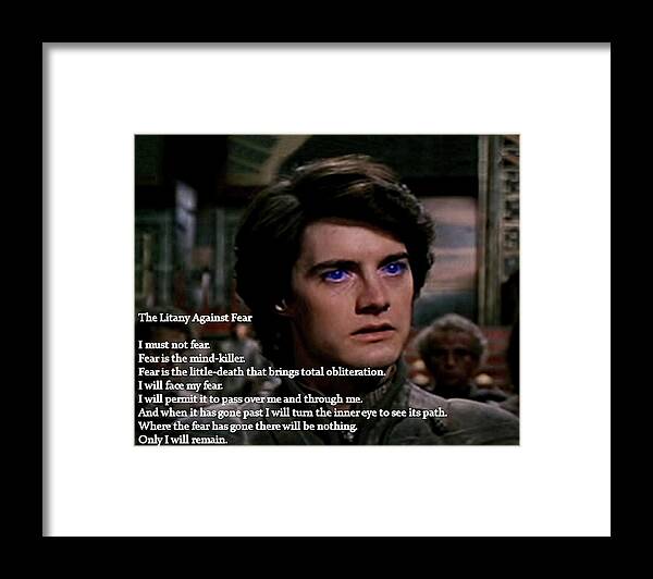 Frank Herbert Framed Print featuring the painting Litany Against Fear by Troy Caperton