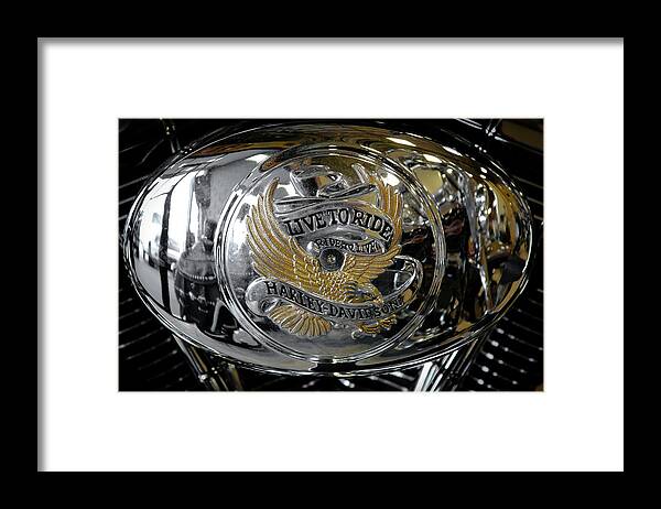 Harley - Live To Ride - Ride To Live Framed Print featuring the photograph Live to Ride Ride to Live #2 by David Patterson
