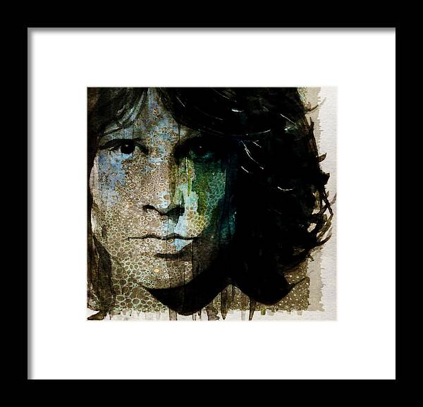 Jim Morrison Framed Print featuring the mixed media Lizard King / Jim Morrison by Paul Lovering