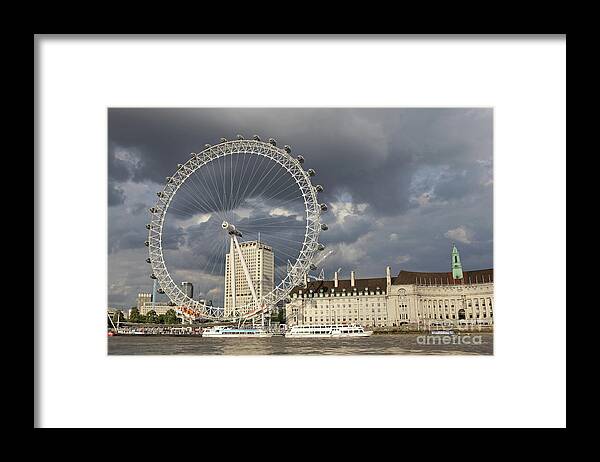 London Eye Thames Uk England Framed Print featuring the photograph London Eye #2 by Julia Gavin
