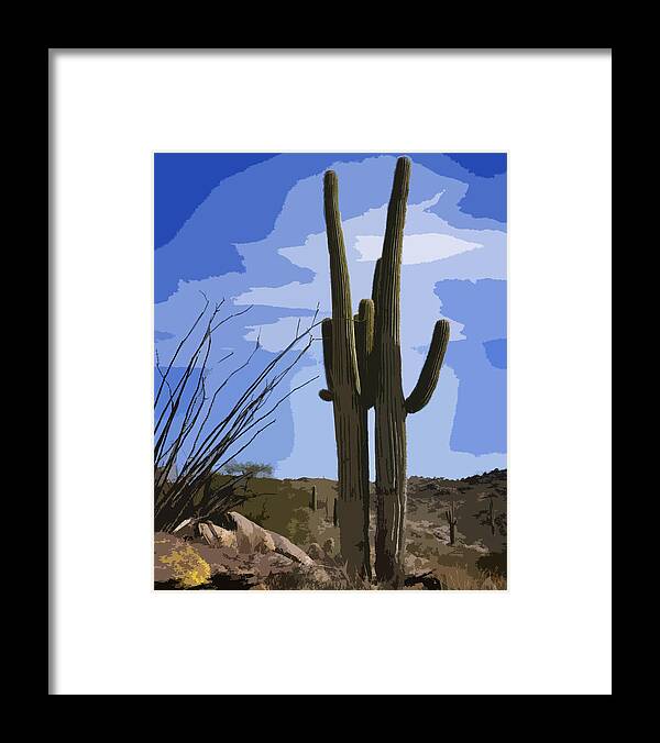 Giant Saguaro Framed Print featuring the photograph Loving Couple #1 by Kelley King