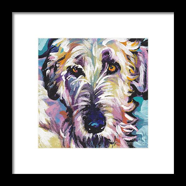 Irish Wolfhound Framed Print featuring the painting Luck o the Irish by Lea S