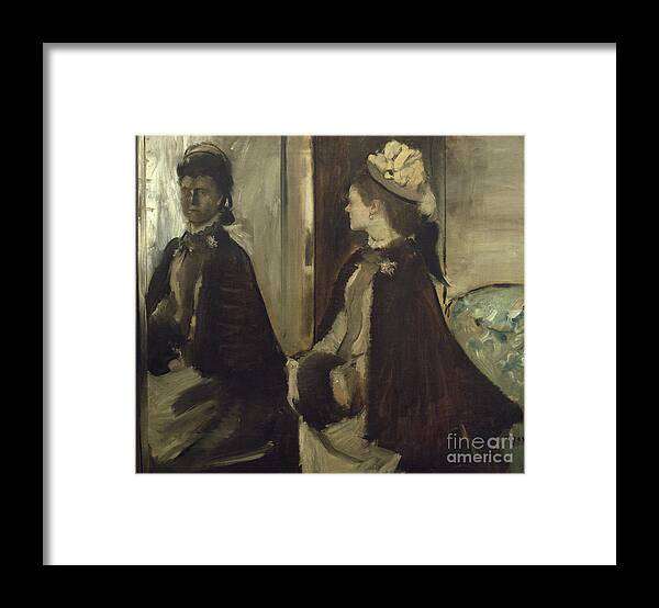 Edgar Degas (1834 - 1917) - Madame Jeantaud In The Mirror Framed Print featuring the painting Madame Jeantaud In The Mirror #2 by MotionAge Designs
