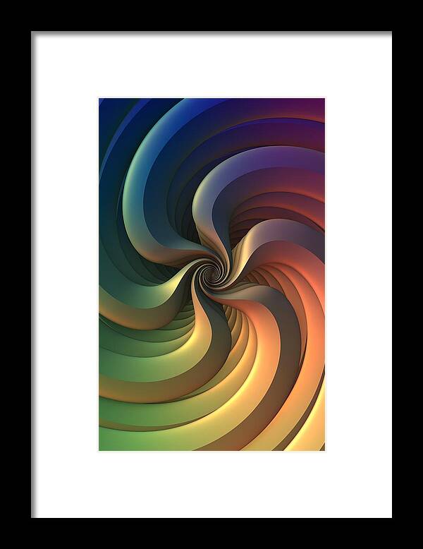 Spiral Framed Print featuring the digital art Maelstrom #2 by Lyle Hatch