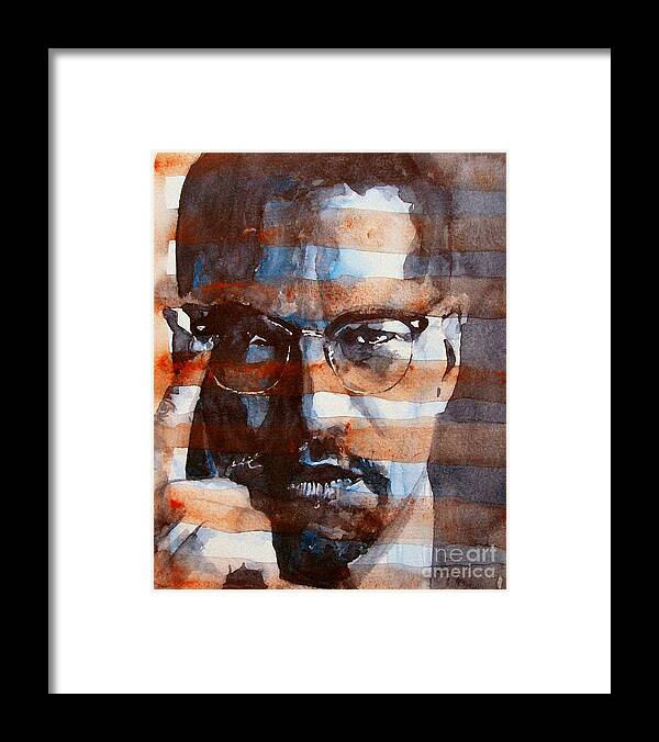 Malcolm X Framed Print featuring the painting Malcolm X by Paul Lovering