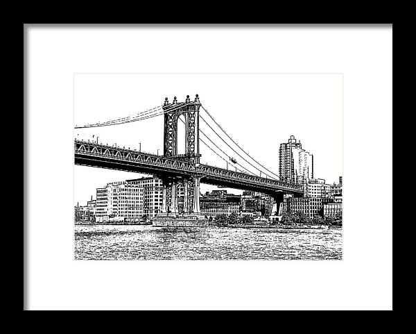Manhattan Bridge Framed Print featuring the photograph Manhattan Bridge 1.1 - New York by Frank Mari