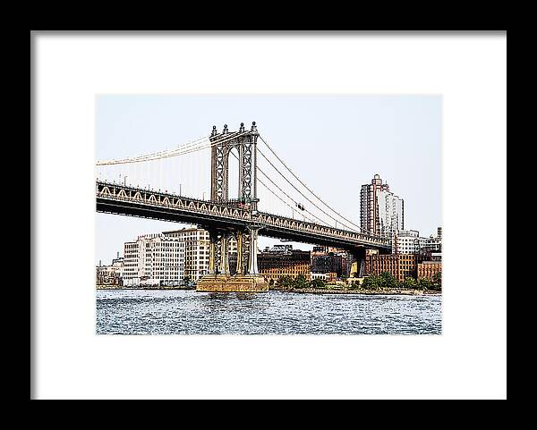 Manhattan Bridge Framed Print featuring the photograph Manhattan Bridge 1.2 - New York #1 by Frank Mari