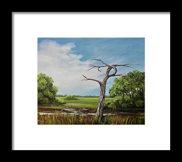 Marsh Framed Print featuring the painting Marsh Sentinel #2 by Marlyn Boyd