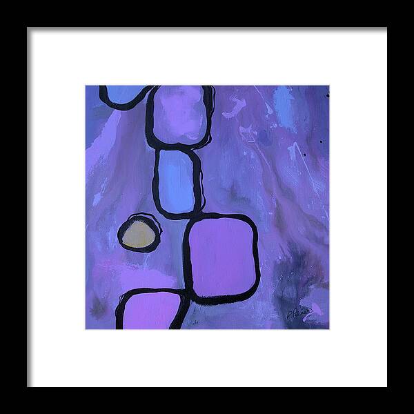 Purple Framed Print featuring the painting Merge Left #1 by Ruth Palmer