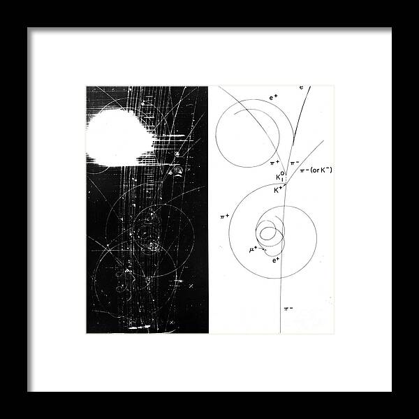 Science Framed Print featuring the photograph Mesons, Bubble Chamber Event #1 by Science Source