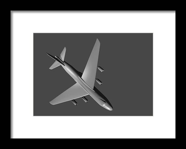 Airplane Framed Print featuring the photograph Model aircraft in 3D. #1 by Alexandr Malyshev