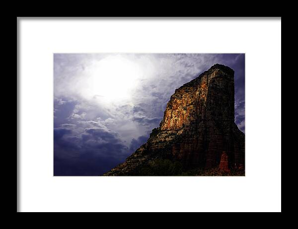 Color Framed Print featuring the photograph Moon over the Mountain #1 by Alan Hausenflock