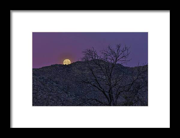 Full Framed Print featuring the photograph Moon set at sunrise by Gaelyn Olmsted