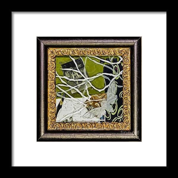 Red Framed Print featuring the glass art Remembrance I by Alone Larsen
