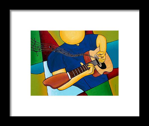 Music Framed Print featuring the painting Mystical Strings #1 by Herb Dickinson
