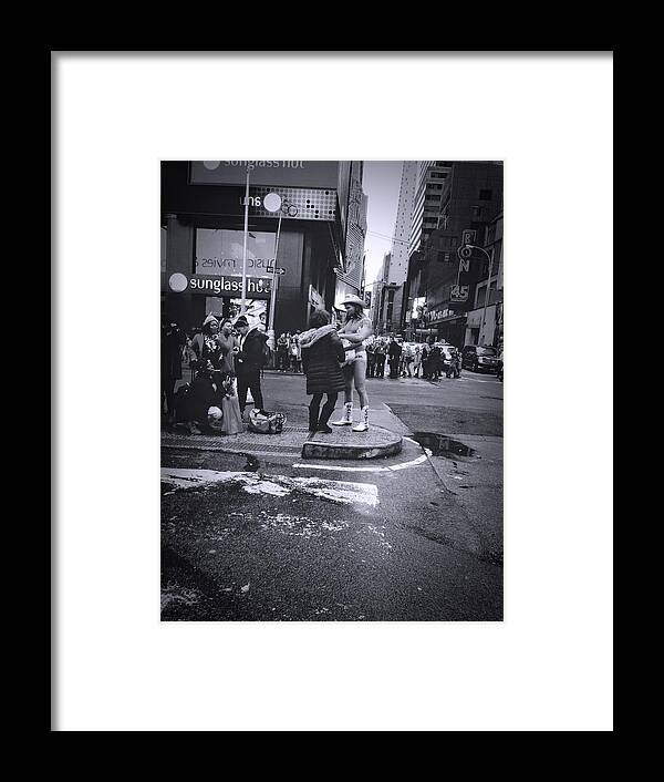 #times Square Framed Print featuring the photograph Naked Cowboy #1 by Cornelia DeDona