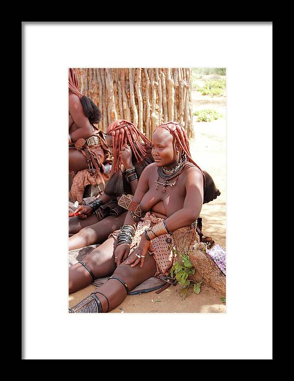 Tribe Framed Print featuring the painting Namibia Tribe 6 #1 by Robert SORENSEN