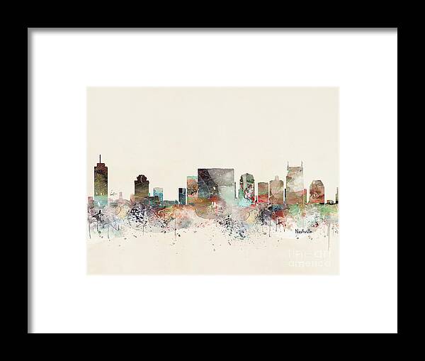 Nashville Framed Print featuring the painting Nashville Tennessee #1 by Bri Buckley