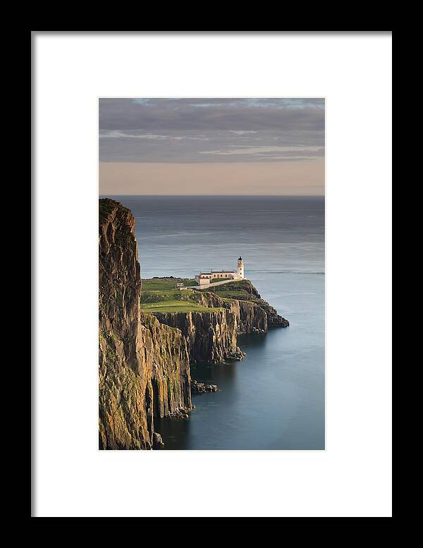 Neist Point Framed Print featuring the photograph Neist Point at Sunset #1 by Maria Gaellman