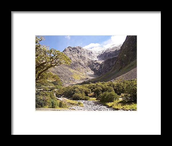 Blue Framed Print featuring the photograph New Zealand Landscape by Constance Drescher