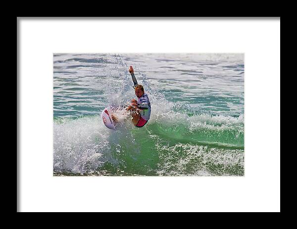 Surfers Framed Print featuring the photograph Nikki Van Dijk Surfer #1 by Waterdancer