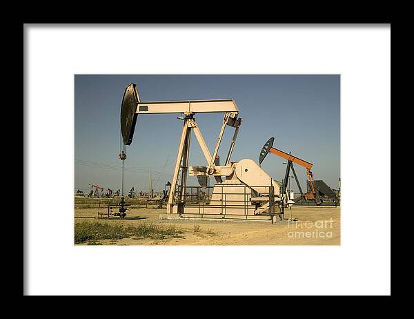 Oil Framed Print featuring the photograph Nodding Donkey Oil Pumps #1 by Inga Spence