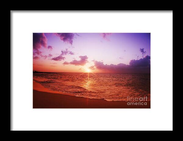 Beach Framed Print featuring the photograph Ocean Sunset #1 by Vince Cavataio - Printscapes