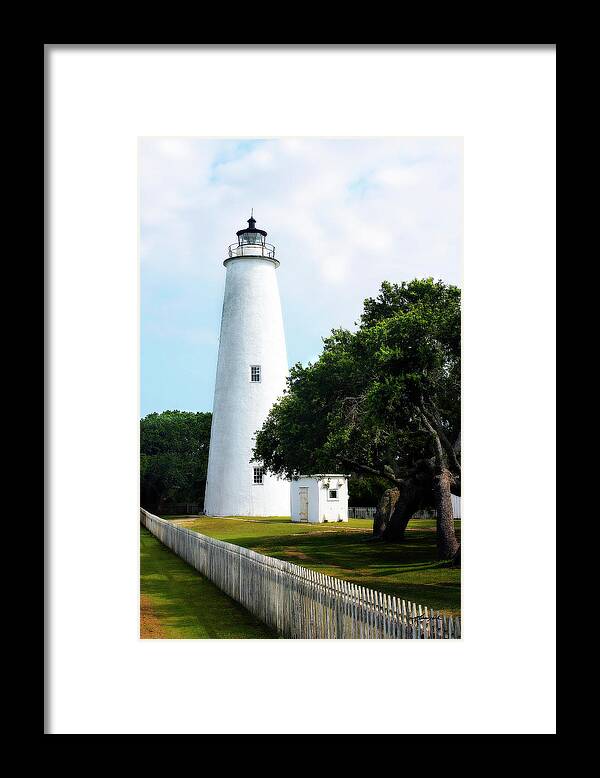 Photo Framed Print featuring the photograph Ocracoke Lighthouse #1 by Alan Hausenflock