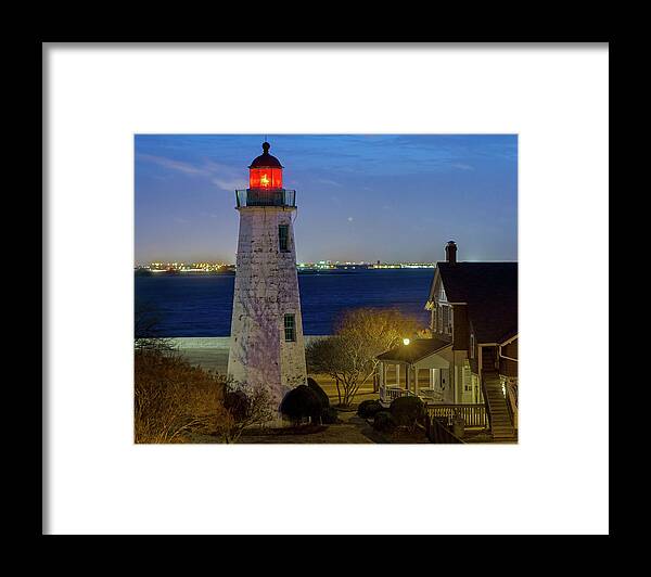 Old Point Comfort Light Framed Print featuring the photograph Old Point Comfort Light #1 by Jerry Gammon