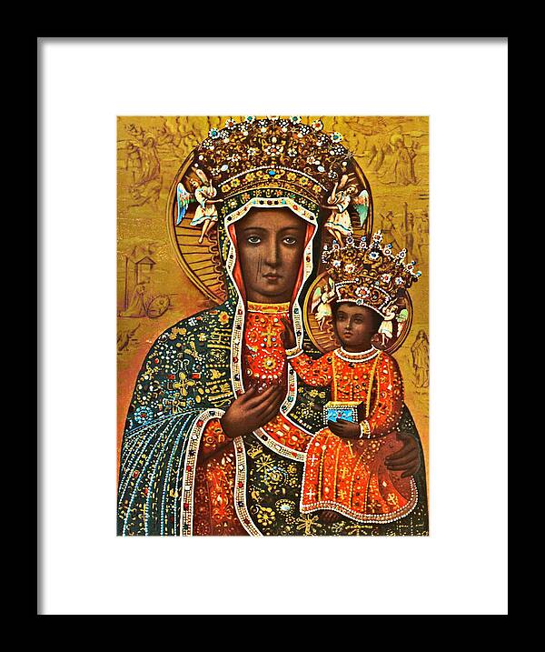 Our Framed Print featuring the painting Black Madonna Poland Polish Virgin Mary Religious Catholic Picture by Magdalena Walulik