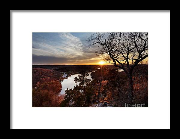 Ha Ha Tonka Framed Print featuring the photograph Ozark Sunset from the Bluff by Dennis Hedberg