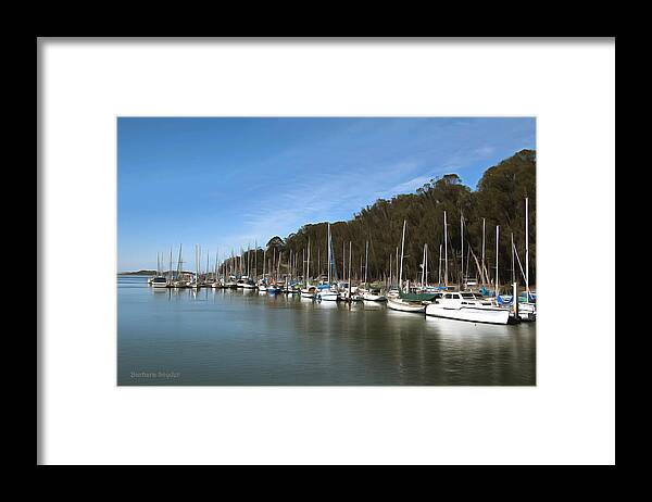 Marina Framed Print featuring the photograph Painting Bay Side Harbor #1 by Barbara Snyder