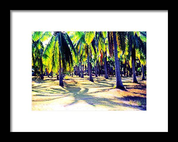 Coconut Framed Print featuring the photograph Palm Leaves Against the Sky 3 AE #1 by Lyle Crump