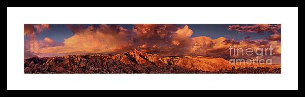 Dave Welling Framed Print featuring the photograph Panoramic Sunrise Clouds Alabama Hills Eastern Sierras California #1 by Dave Welling