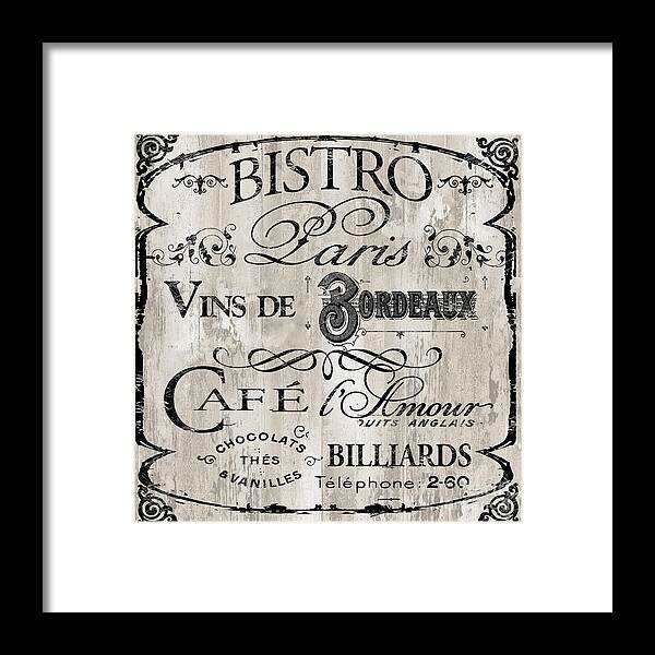 Bistro Framed Print featuring the painting Paris Bistro  #1 by Mindy Sommers