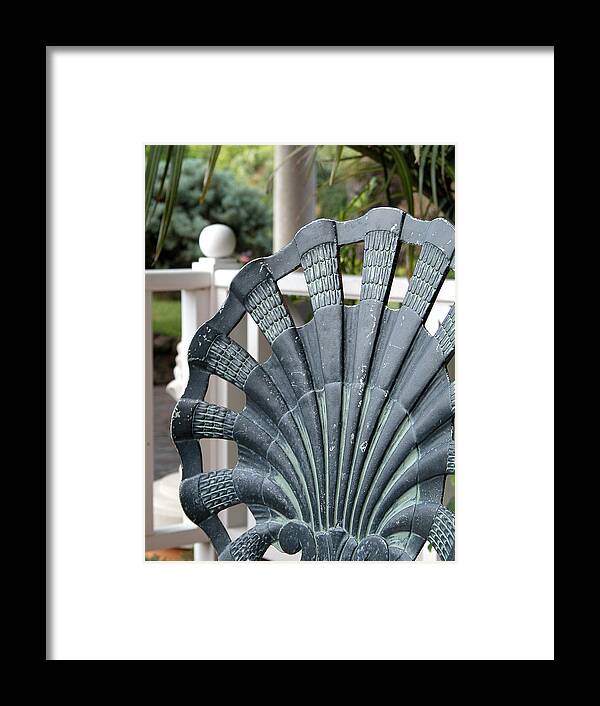 Chair Framed Print featuring the photograph Patio Chair - Bermuda by Frank Mari
