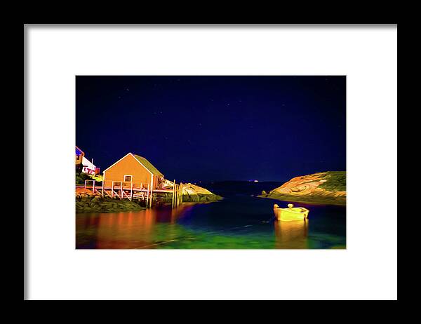 Peggy's Cove Framed Print featuring the painting Peggy's Cove #1 by Prince Andre Faubert