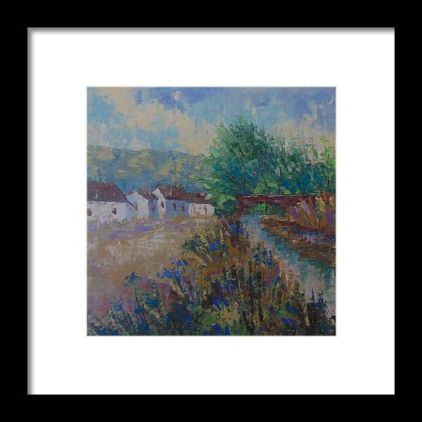 Provence Framed Print featuring the painting Petit village de Provence #1 by Frederic Payet