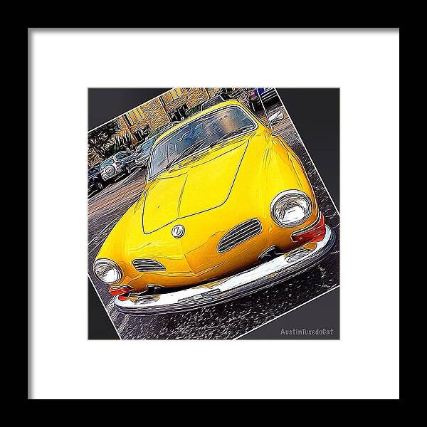 Sportscar Framed Print featuring the photograph Photoshopping The #yellow #karminnghia #1 by Austin Tuxedo Cat