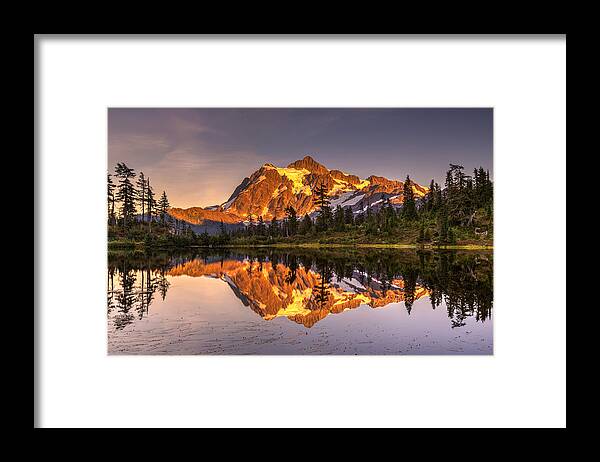 Picture Lake Framed Print featuring the photograph Picture Lake Reflection #2 by Pierre Leclerc Photography