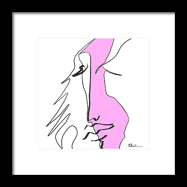 Face Framed Print featuring the digital art Pink 2 by Jeffrey Quiros