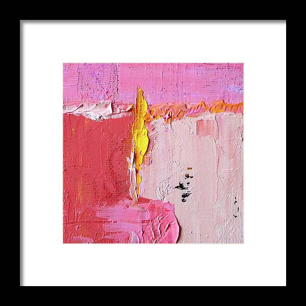 Pink Abstract Painting Framed Print featuring the painting Pink Light #1 by Nancy Merkle