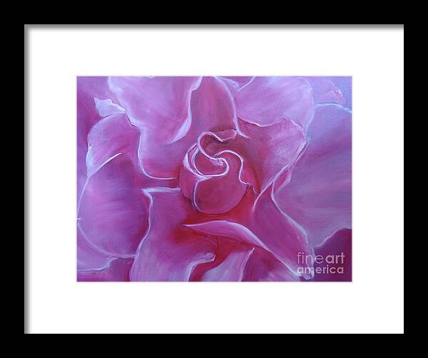 Pink Rose Framed Print featuring the painting Pink Splendor by Jenny Lee
