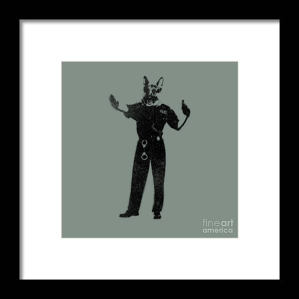 Dog Framed Print featuring the painting Police Dog #1 by Pixel Chimp