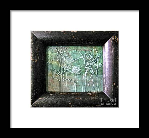 Plants Framed Print featuring the glass art Pond #1 by Alone Larsen