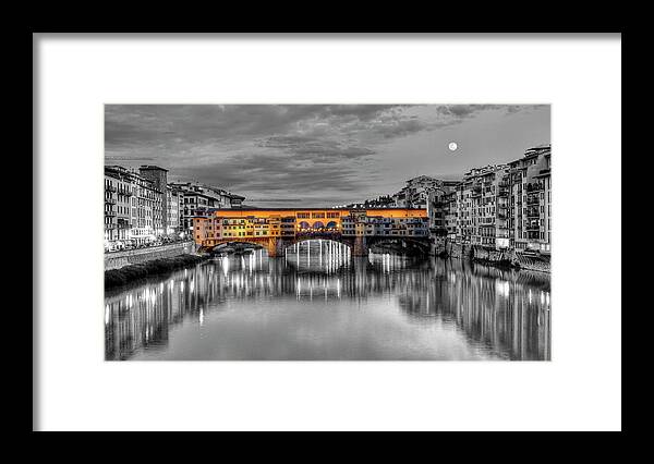 Ponte Framed Print featuring the photograph Ponte vecchio, Florence, Firenze, Italia #1 by Elenarts - Elena Duvernay photo